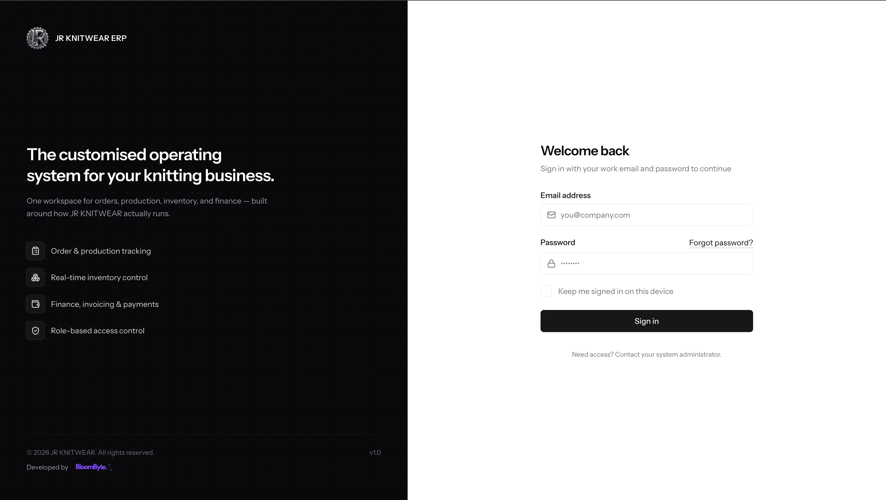 Custom ERP Web Application