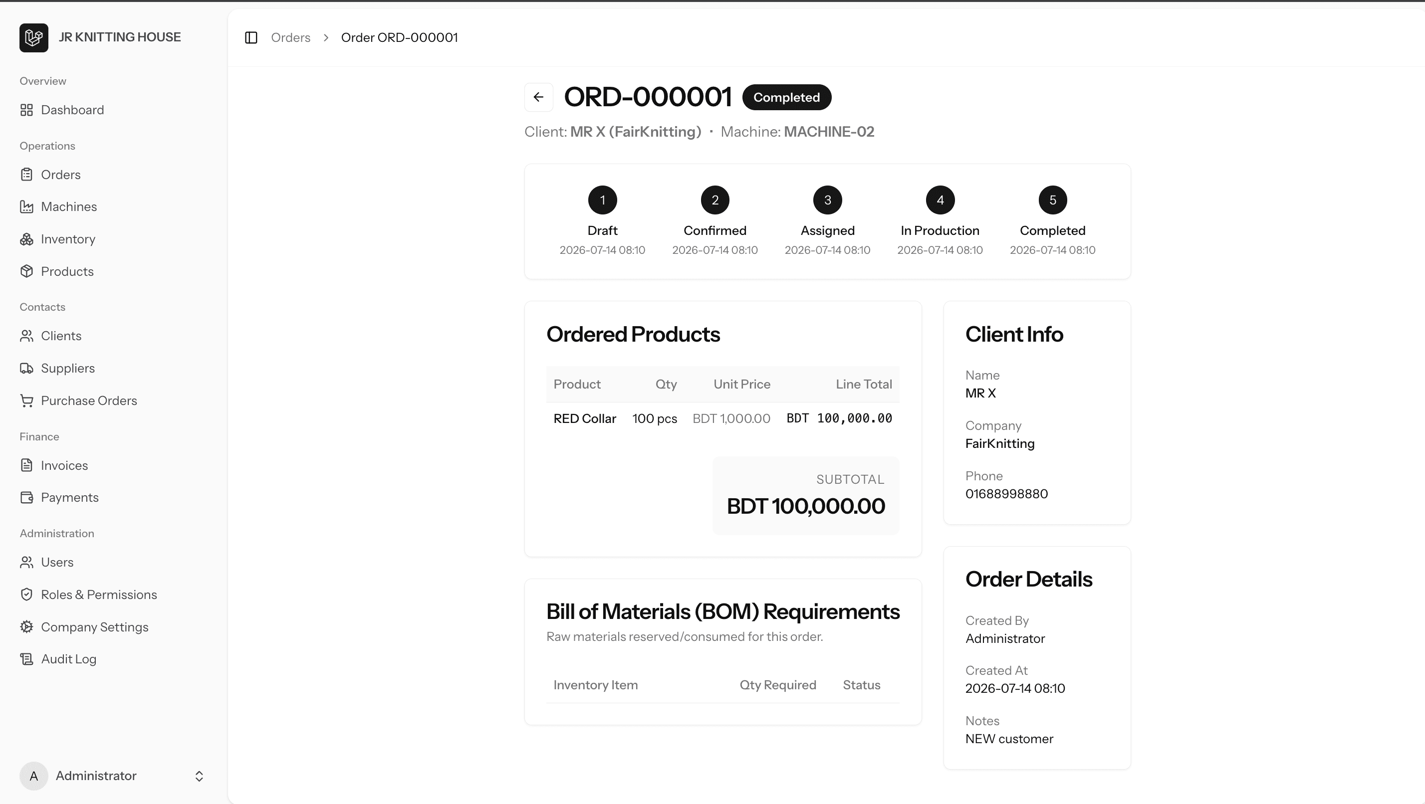 Custom ERP Web Application