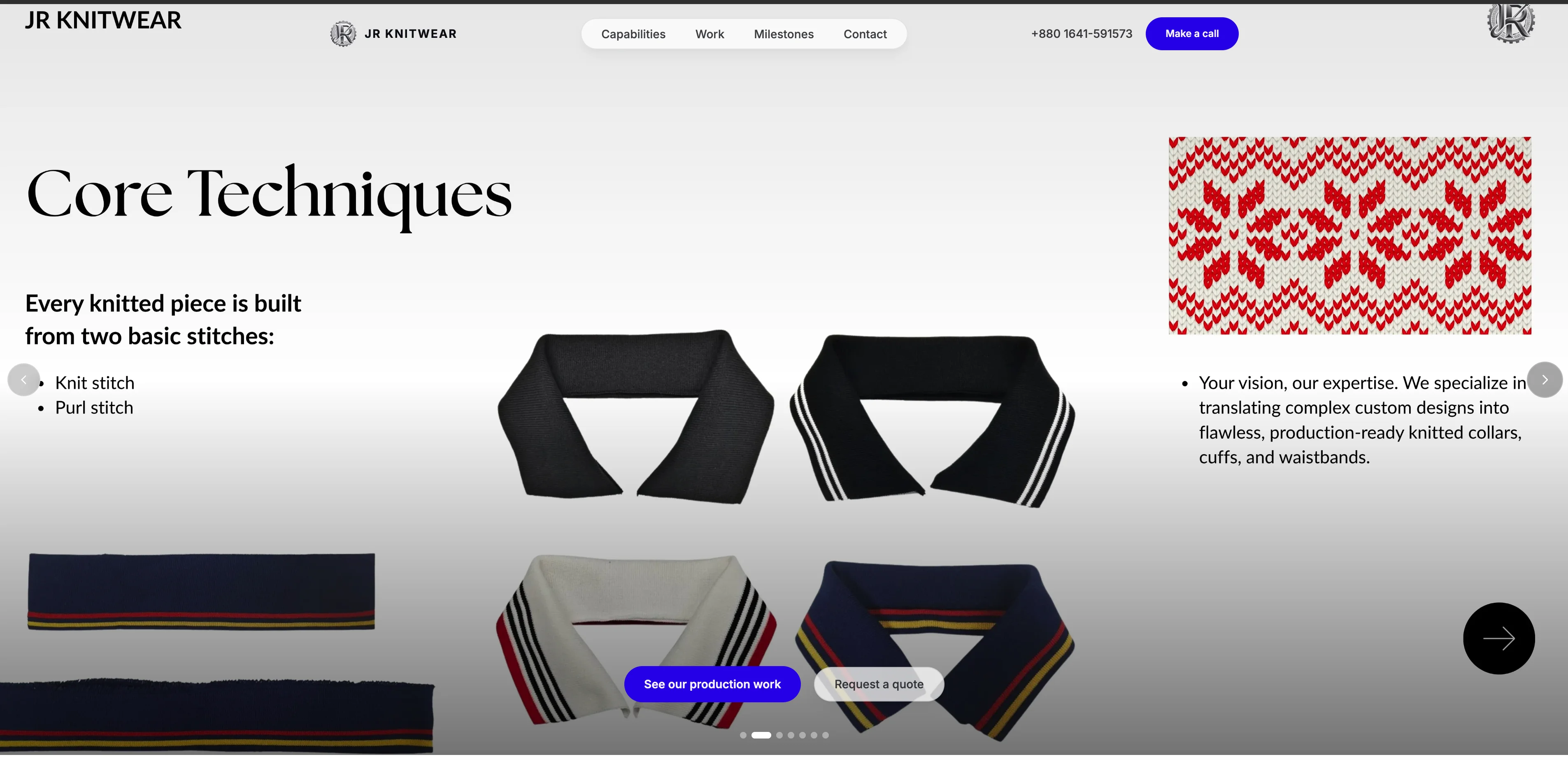 JR Knitwear Corporate Website