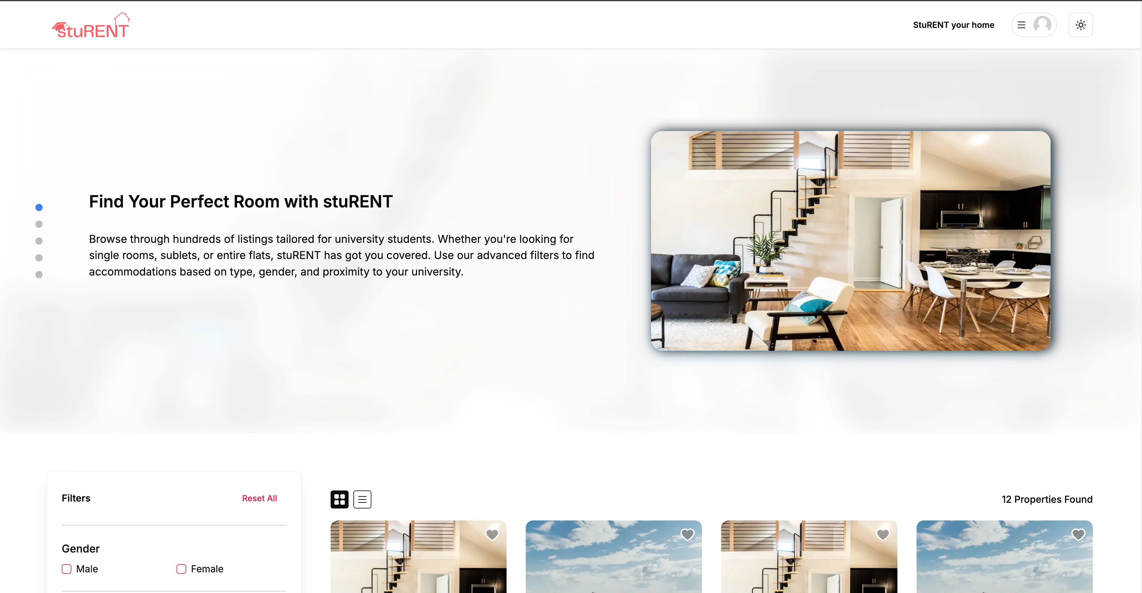 stuRENT primary view